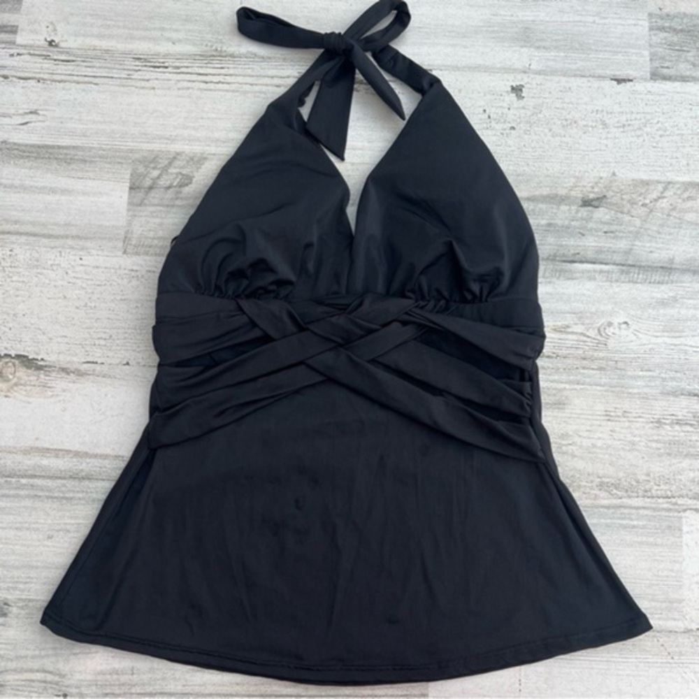 Y2K Spanx Halter Neck Top Womens‎ Size 12 Crisscross Front Summer Activewear